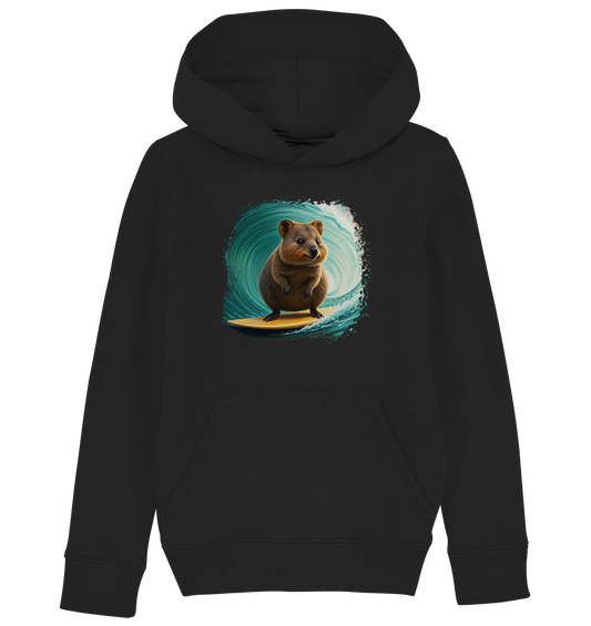 Quokka on Surfboard - Kids Organic Hoodie